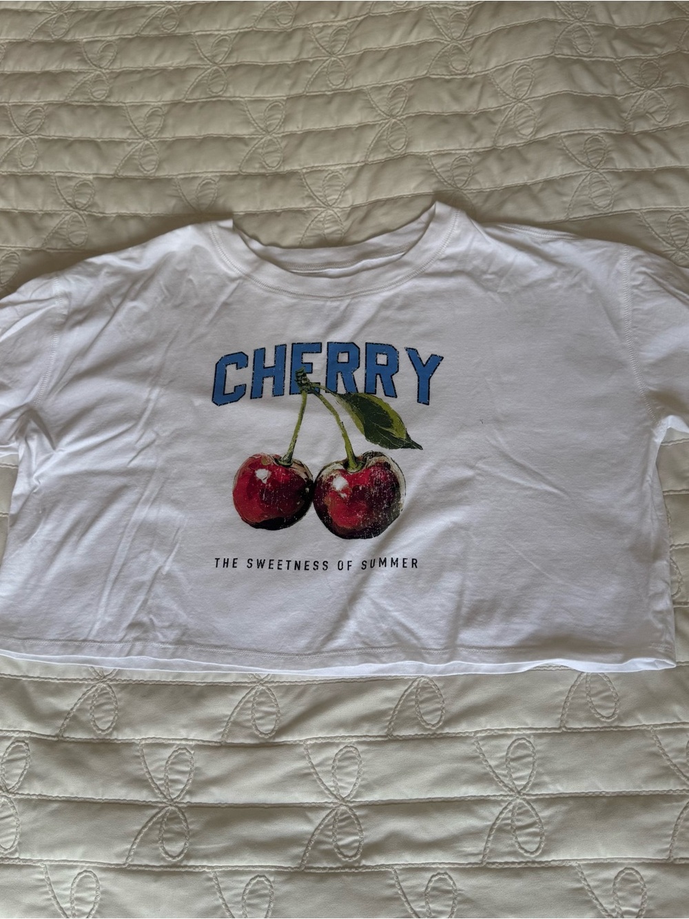 No Boundaries White cherry cropped t-shirt
